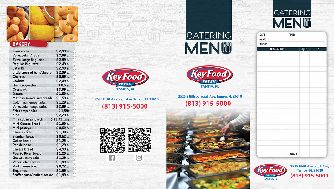 catering menu KEYFOOD Tampa